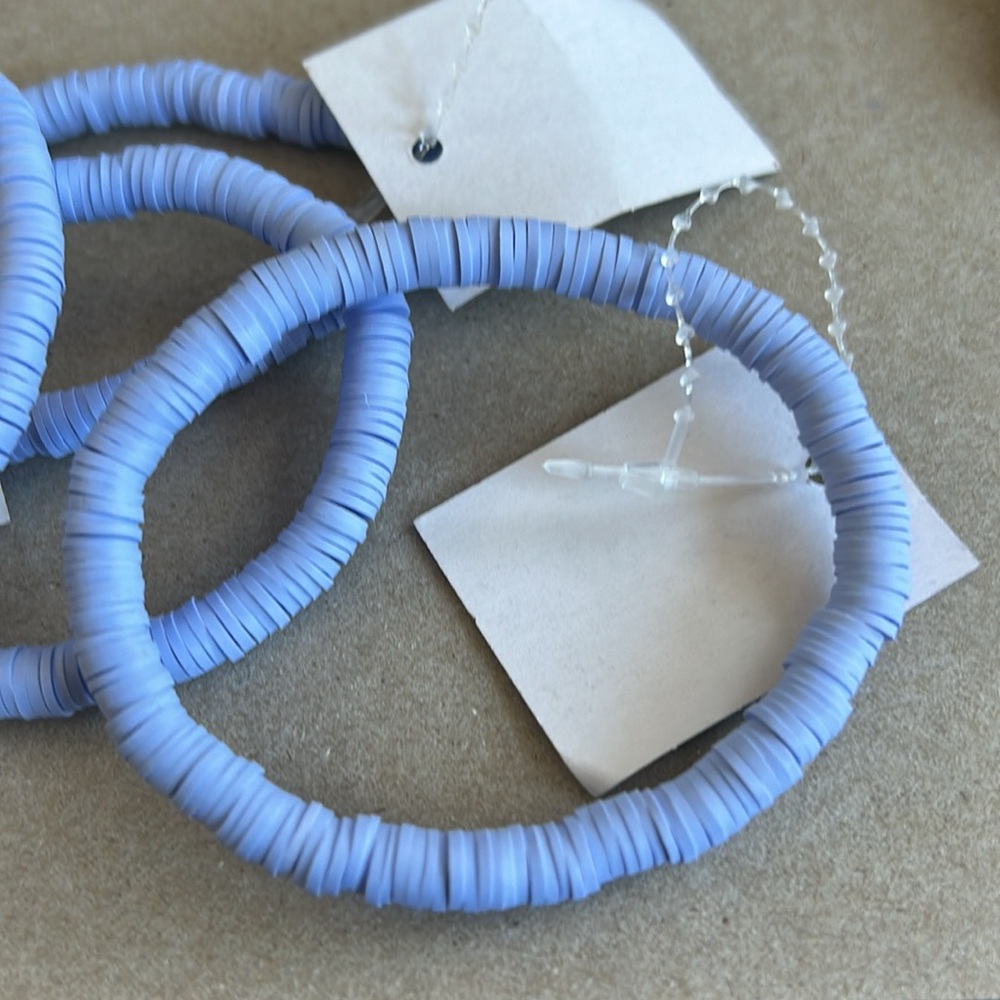 12 Individual Tagged Blue Beaded Friendship Bracelets W: 3 Different Designs NWT - Picture 7 of 9